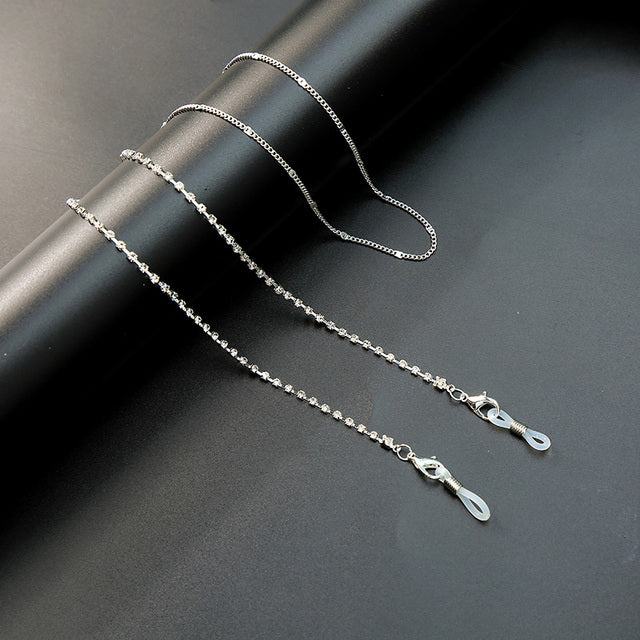 kissme Silver Color Sunglasses Masking Chains For Women Delicate Crystal Eyeglasses Chains 2021 New Fashion Jewelry Wholesale