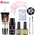 Mobray Poly Nail Gel Set 6W LED Lamp Full Manicure Set Quick Extension Nail Kit Gel Building Polygels Set For Nails Tool Kit