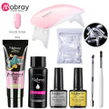 Mobray Poly Nail Gel Set 6W LED Lamp Full Manicure Set Quick Extension Nail Kit Gel Building Polygels Set For Nails Tool Kit