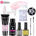 Mobray Poly Nail Gel Set 6W LED Lamp Full Manicure Set Quick Extension Nail Kit Gel Building Polygels Set For Nails Tool Kit
