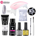 Mobray Poly Nail Gel Set 6W LED Lamp Full Manicure Set Quick Extension Nail Kit Gel Building Polygels Set For Nails Tool Kit