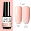 LILYCUTE Nail Gel Polish Nail Color Glitter Sequins Matte Effect Gel Long Lasting Base Top Coat Nail Art Design Hybrid