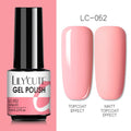LILYCUTE Nail Gel Polish Nail Color Glitter Sequins Matte Effect Gel Long Lasting Base Top Coat Nail Art Design Hybrid