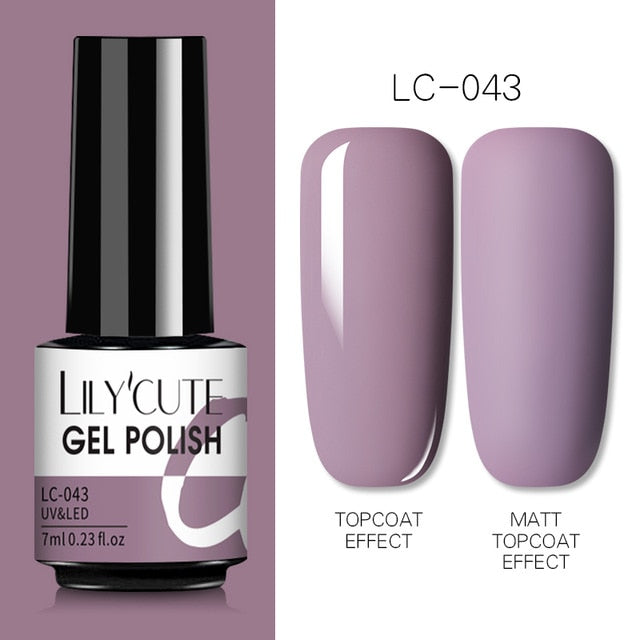 LILYCUTE Nail Gel Polish Nail Color Glitter Sequins Matte Effect Gel Long Lasting Base Top Coat Nail Art Design Hybrid
