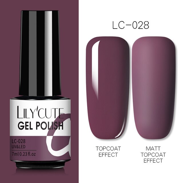 LILYCUTE Nail Gel Polish Nail Color Glitter Sequins Matte Effect Gel Long Lasting Base Top Coat Nail Art Design Hybrid