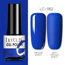 LILYCUTE Nail Gel Polish Nail Color Glitter Sequins Matte Effect Gel Long Lasting Base Top Coat Nail Art Design Hybrid