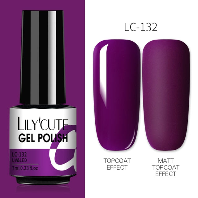 LILYCUTE Nail Gel Polish Nail Color Glitter Sequins Matte Effect Gel Long Lasting Base Top Coat Nail Art Design Hybrid