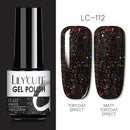 LILYCUTE Nail Gel Polish Nail Color Glitter Sequins Matte Effect Gel Long Lasting Base Top Coat Nail Art Design Hybrid