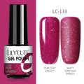 LILYCUTE Nail Gel Polish Nail Color Glitter Sequins Matte Effect Gel Long Lasting Base Top Coat Nail Art Design Hybrid