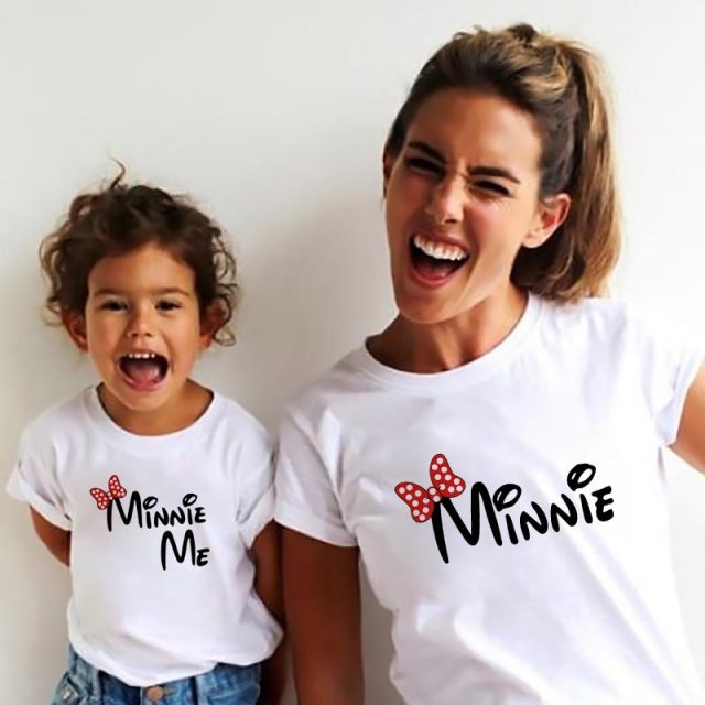 Rainbow Mother Daughter T-shirts Summer Family Matching Outfits Mom Baby Mommy and Me Tee-shirt Clothes Woman Girls Cotton Tops