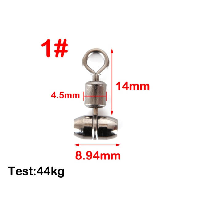 10pcs Fishing Swivels 3-way Stainless Steel Fishing Connector Rolling Bearing Swivel Hook for Carp Tackle Accessories tool