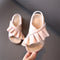 2021 New Summer Children's Sandals Leather Ruffles Toddler Kids Shoes Cute Baby Shoes Soft Fashion Princess Girls Sandals 21-30