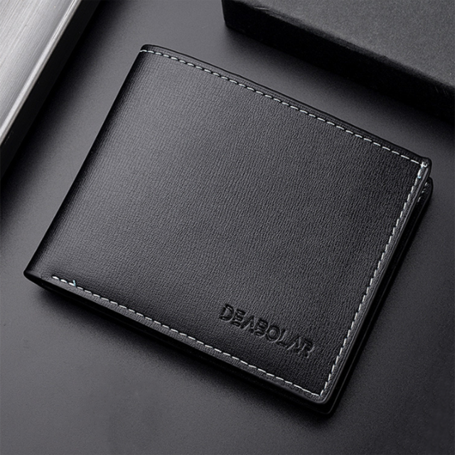 Men Business Leather Billfold Wallet Brand Luxury Short Slim Male Purses Money Credit Card Thin Hombre Billetera Portafoglio