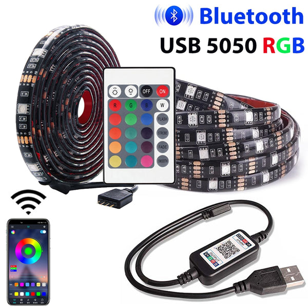 USB LED Strip DC 5V 50CM 1M 2M 3M 5M Flexible Led Usb Lamp RGB 5050 Bluetooth Control for Home Decoration TV Background Lights
