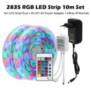 RGB LED Strip Light 5050 2835 Flexible LED Light Strip 10M 15M 20M 12V RGB LED Tape Set wiht Wifi / Bluetooth Music Controller
