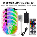 RGB LED Strip Light 5050 2835 Flexible LED Light Strip 10M 15M 20M 12V RGB LED Tape Set wiht Wifi / Bluetooth Music Controller