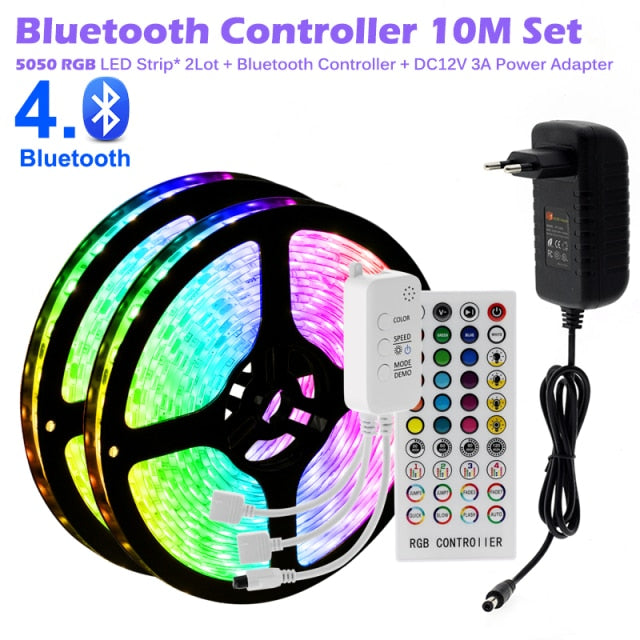 RGB LED Strip Light 5050 2835 Flexible LED Light Strip 10M 15M 20M 12V RGB LED Tape Set wiht Wifi / Bluetooth Music Controller