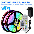 RGB LED Strip Light 5050 2835 Flexible LED Light Strip 10M 15M 20M 12V RGB LED Tape Set wiht Wifi / Bluetooth Music Controller