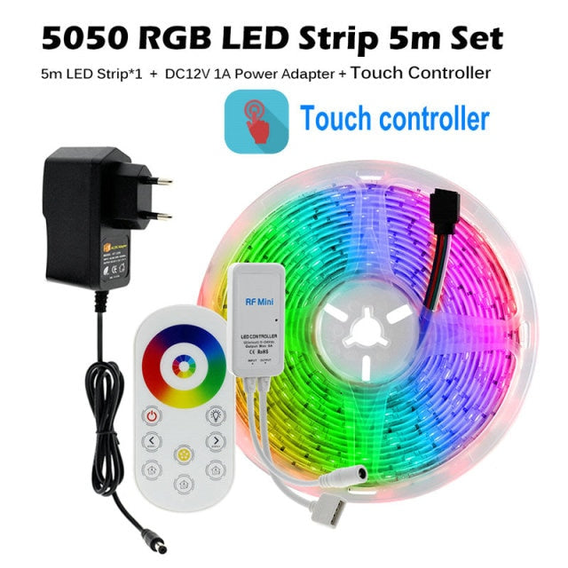 RGB LED Strip Light 5050 2835 Flexible LED Light Strip 10M 15M 20M 12V RGB LED Tape Set wiht Wifi / Bluetooth Music Controller