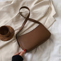 Cute Solid Color Small PU Leather Shoulder Bags For Women 2021 Summer Simple Handbags And Purses Female Travel Totes