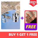 IF ME 2 Paired Butterfly Couple Adjustable Opening Ring Set for Women Men Unisex Gold Silver Color Metal Rings Trendy Jewelry