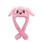 Rabbit Hat Moving Ears Cute Cartoon Toy Hat  Kawaii Funny Hat Birthday Gift Bunny Plush Cap Winter Hat For Kids Adult Girlfriend