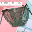 BIONEK Women Sexy Lace Underwear Ruffle Panties Japanese Lolita Style Transparent Seersucker Lingerie Fruit Embroidery Briefs