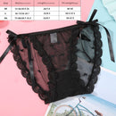 BIONEK Women Sexy Lace Underwear Ruffle Panties Japanese Lolita Style Transparent Seersucker Lingerie Fruit Embroidery Briefs