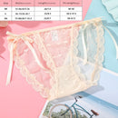 BIONEK Women Sexy Lace Underwear Ruffle Panties Japanese Lolita Style Transparent Seersucker Lingerie Fruit Embroidery Briefs