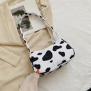 Animal Pattern Print Canvas Shoulder Underarm Bag Vintage Ladies Small Purse Handbags Casual All-match Fashion Women Square Bags