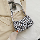 Animal Pattern Print Canvas Shoulder Underarm Bag Vintage Ladies Small Purse Handbags Casual All-match Fashion Women Square Bags