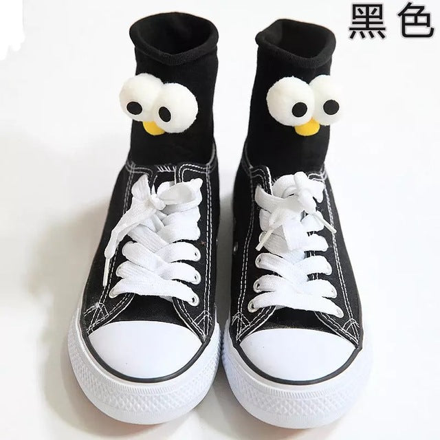 Funny Socks Women's Short Cotton Hot Sale 3D eyes Designer Fashion Amusing Lovely Harajuku kawaii Gift Happy Cute Socks