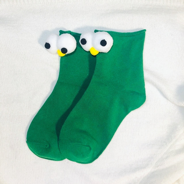 Funny Socks Women's Short Cotton Hot Sale 3D eyes Designer Fashion Amusing Lovely Harajuku kawaii Gift Happy Cute Socks