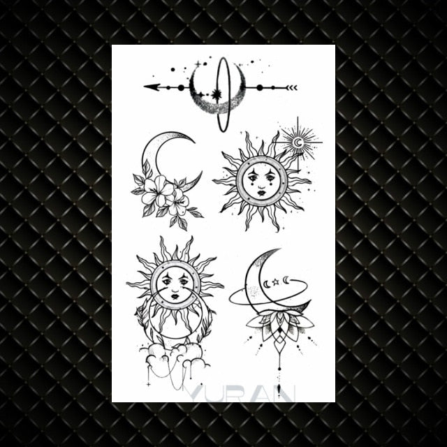 Hot Small Sexy Lips Leaf Black Cartoon Temporary Tattoo Cute Star Tattoo Sticker Love Women Body Finger Art Tatoo Kid Waterproof