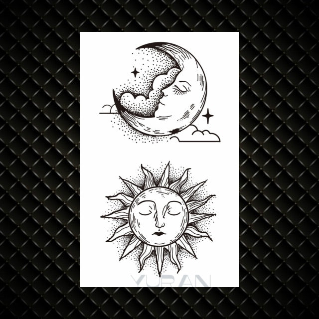 Hot Small Sexy Lips Leaf Black Cartoon Temporary Tattoo Cute Star Tattoo Sticker Love Women Body Finger Art Tatoo Kid Waterproof