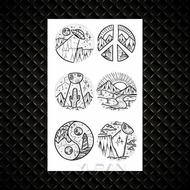 Hot Small Sexy Lips Leaf Black Cartoon Temporary Tattoo Cute Star Tattoo Sticker Love Women Body Finger Art Tatoo Kid Waterproof