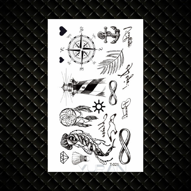 Hot Small Sexy Lips Leaf Black Cartoon Temporary Tattoo Cute Star Tattoo Sticker Love Women Body Finger Art Tatoo Kid Waterproof