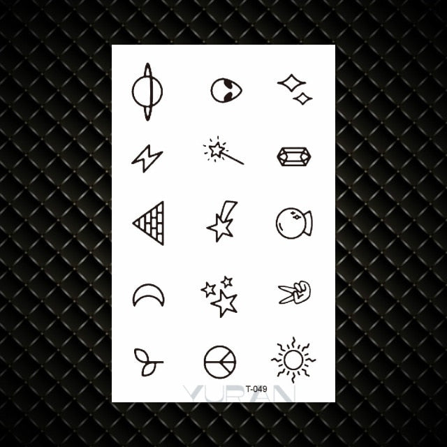 Hot Small Sexy Lips Leaf Black Cartoon Temporary Tattoo Cute Star Tattoo Sticker Love Women Body Finger Art Tatoo Kid Waterproof