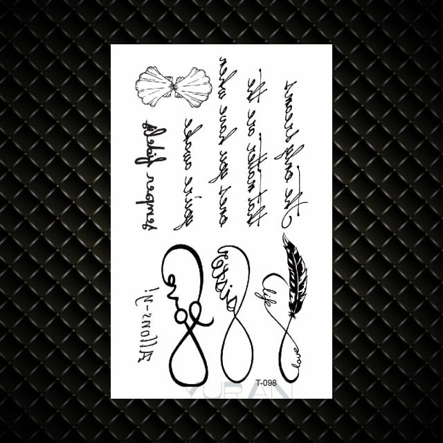 Hot Small Sexy Lips Leaf Black Cartoon Temporary Tattoo Cute Star Tattoo Sticker Love Women Body Finger Art Tatoo Kid Waterproof