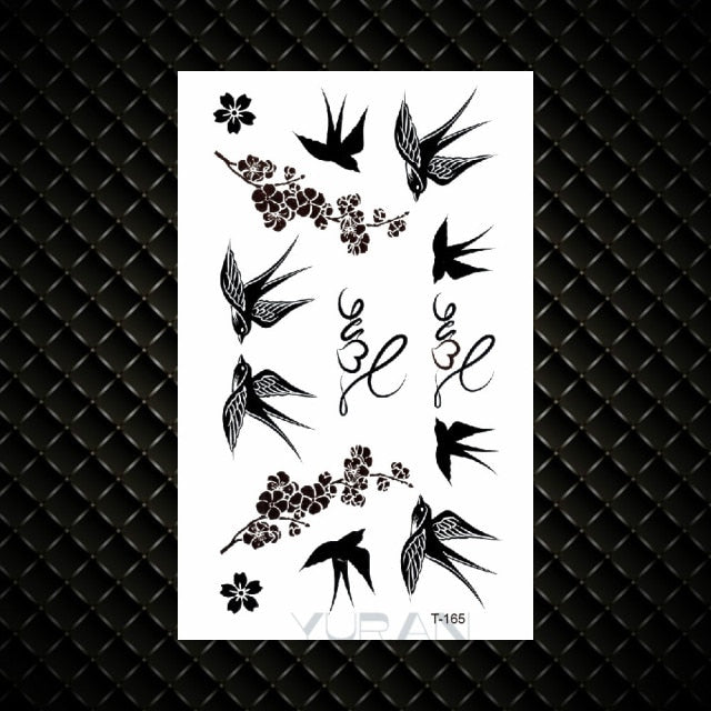 Hot Small Sexy Lips Leaf Black Cartoon Temporary Tattoo Cute Star Tattoo Sticker Love Women Body Finger Art Tatoo Kid Waterproof