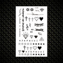 Hot Small Sexy Lips Leaf Black Cartoon Temporary Tattoo Cute Star Tattoo Sticker Love Women Body Finger Art Tatoo Kid Waterproof