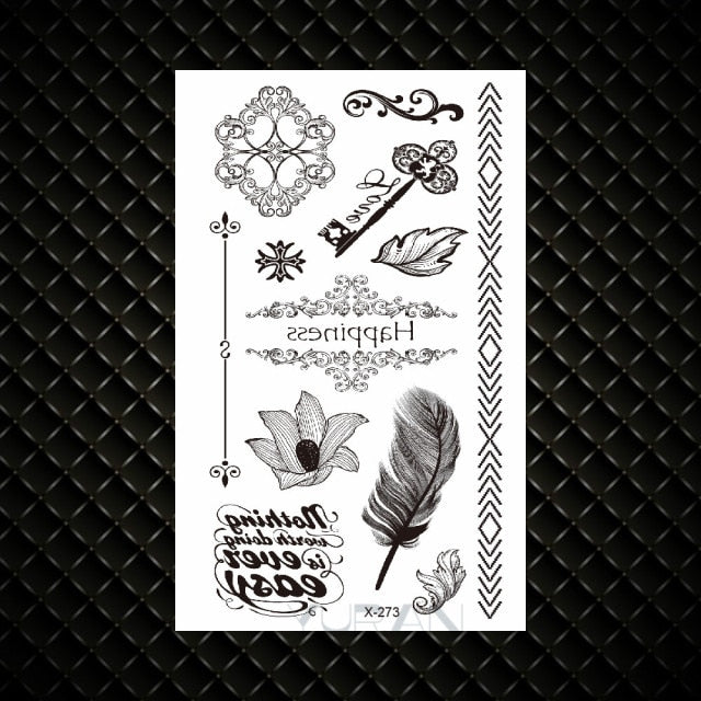 Hot Small Sexy Lips Leaf Black Cartoon Temporary Tattoo Cute Star Tattoo Sticker Love Women Body Finger Art Tatoo Kid Waterproof