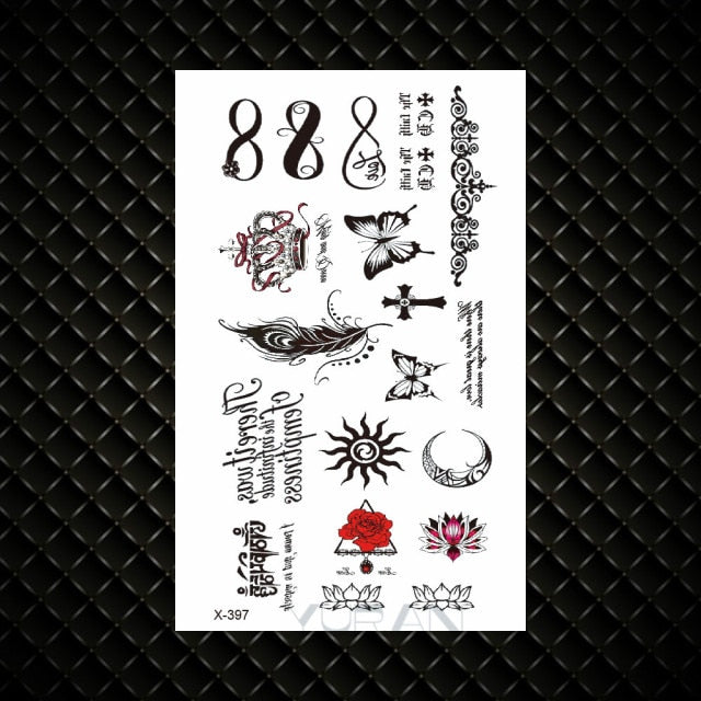 Hot Small Sexy Lips Leaf Black Cartoon Temporary Tattoo Cute Star Tattoo Sticker Love Women Body Finger Art Tatoo Kid Waterproof