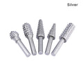 5pcs Steel Rotary Rasp File 1/4" Shank Rotary Craft Files Rasp Burrs Wood Bits Grinding Power Woodworking Hand Tool