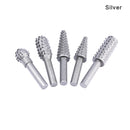5pcs Steel Rotary Rasp File 1/4" Shank Rotary Craft Files Rasp Burrs Wood Bits Grinding Power Woodworking Hand Tool