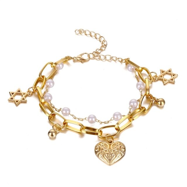 Summer Boho Butterfly Anklet For Women Gold Multilayer Crystal Ankle Bracelet Foot Chain Leg Bracelet Beach Accessories Jewelry