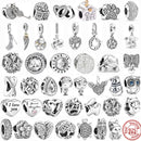 100% 925 Sterling Silver Feather Family Tree Snowflakes Boy Dangle Beads Fit Original Pandora Charms Bracelets DIY Women Jewelry