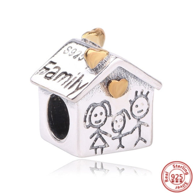 100% 925 Sterling Silver Feather Family Tree Snowflakes Boy Dangle Beads Fit Original Pandora Charms Bracelets DIY Women Jewelry