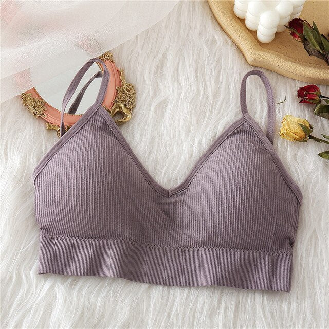 FINETOO Seamless Tank Tops Women Bra Sexy Underwear Adjustable Strap Wire Free Bralette Female Lingerie Intimates Brassiere S-XL