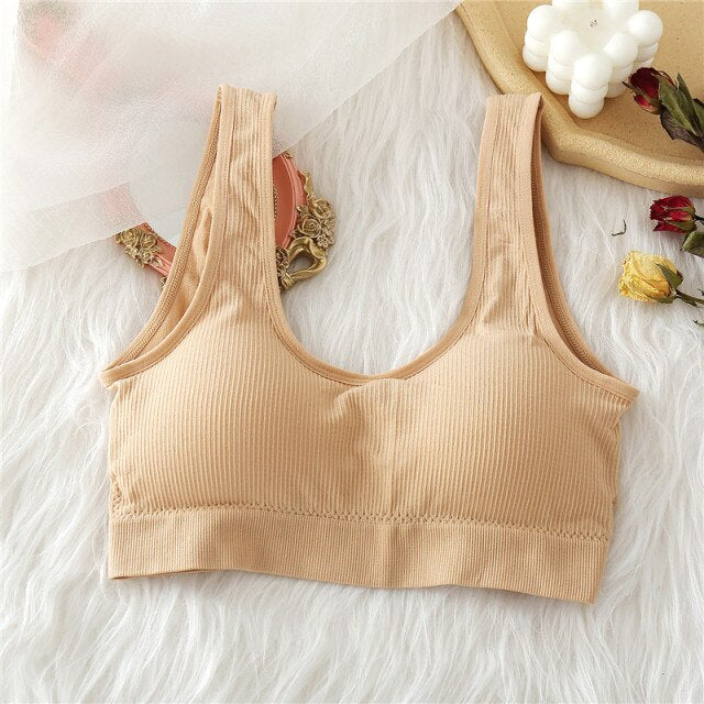 FINETOO Seamless Tank Tops Women Bra Sexy Underwear Adjustable Strap Wire Free Bralette Female Lingerie Intimates Brassiere S-XL